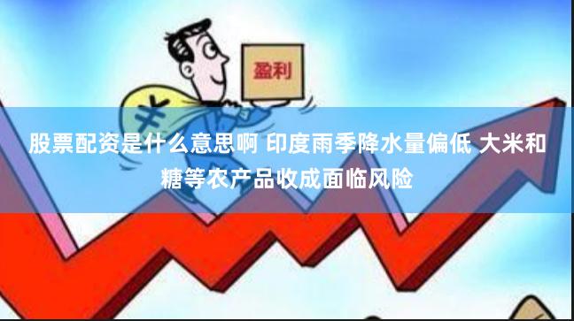 股票配资是什么意思啊 印度雨季降水量偏低 大米和糖等农产品收成面临风险